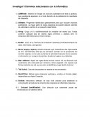 Investigar 10 términos relacionados con la informática