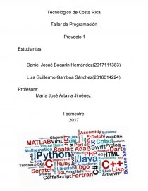 Taller de Programación Proyecto 1. Página 1