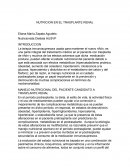 NUTRICION EN EL TRASPLANTE RENAL