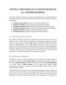 CUALES SON LOS ÉXITOS Y FRACASOS DE LA PACIFICACIÓN EN LA I GUERRA MUNDIAL