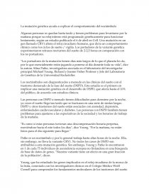 La mutación genética ayuda a explicar el comportamiento del noctámbulo. Página 1