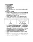 Funciones administrativas. Funciones del área de calidad