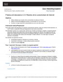Práctica de laboratorio 4.2.3 Rastreo de la conectividad de Internet