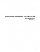 Especificación de Requerimientos.