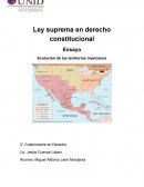 Ley suprema en derecho constitucional Ensayo Evolución de los territorios mexicanos