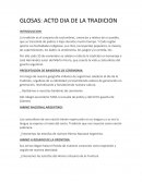 GLOSAS: ACTO DIA DE LA TRADICION