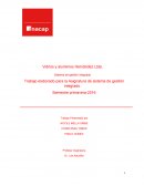 Sistema de gestión integrado Trabajo elaborado para la Asignatura de sistema de gestión integrado