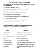 GUÍA DE EJERCITACIÓN: SUJETO Y PREDICADO