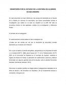 DESINTERÉS POR EL ESTUDIO DE LA HISTORIA EN ALUMNOS DE SECUNDARIA