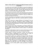 ENSAYO “EVOLUCIÓN DE LA TECNOLOGIA DESDE SUS INICIOS HASTA LA ACTUALIDAD”