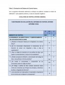 CUESTIONARIO DE EVALUACIÓN DEL SISTEMAS DE CONTROL INTERNO (INFORME COSO)
