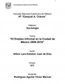 El empleo informal en la ciudad de México 2009-2016