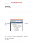 Taller de base de datos en SQL. Listar el nombre y dirección a de todos los estudiantes que sean mayores de edad