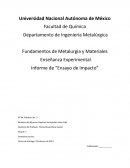 Informe de “Ensayo de Impacto” N° de Práctica: No. 3