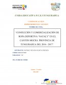 Confección y comercialización de ropa deportiva Nataly en el cantón Mocha