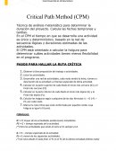 Ruta Critica Critical Path Method (CPM)