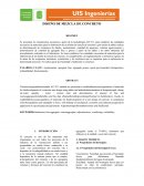 PALABRAS CLAVE: Asentamiento, agregado fino, agregado grueso, ajuste por humedad, intemperismo, trabajabilidad, fracturamiento.