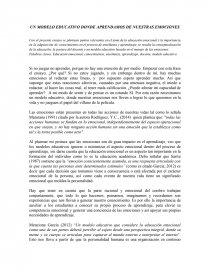 UN MODELO EDUCATIVO DONDE APRENDAMOS DE NUESTRAS EMOCIONES. Página 1