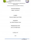 PLAN DE NEGOCIO SNACK “QUE RICO”