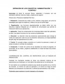 DEFINICIÓN DE LOS CONCEPTOS “ADMINISTRACIÓN” Y “CONTROL”
