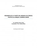RESUMEN DE LA I PARTE DEL MANUAL DE CIENCIA POLÍTICA de MIQUEL CAMINAL BADÍA