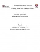 Etapa 3 Actividad de Aprendizaje 3.1: Aplicación de una estrategia de lectura