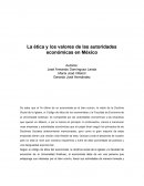 La ética de las autoridades económicas en México
