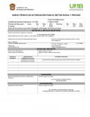 Anexo técnico para sector social