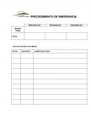 PROCEDIMIENTO DE EMERGENCIA HOJA DE CONTROL DE CAMBIOS