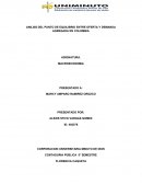ANILSIS DEL PUNTO DE EQUILIBRIO ENTRE OFERTA Y DEMANDA AGREGADA EN COLOMBIA