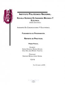 Fundamentos de Programación. Reporte de Practicas. Página 1