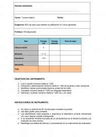 PRUEBA BIMENSUAL ABRIL MATEMÁTICA. Página 1