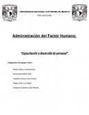 Administración del Factor Humano. “Capacitación y desarrollo de personal”
