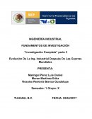 Ing. Industrial despues de las guerras mundiales