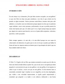 ENSAYO DEL LIBRO EL ÁGUILA VOLÓ. Página 1