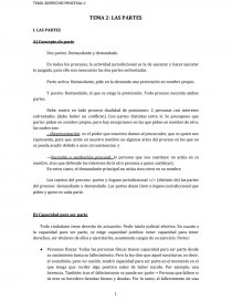 DERECHO PROCESAL II LAS PARTES. Página 1