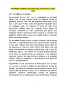 FORMAS DE GOBIERNO QUE PREVALECE EN LA SOCIEDAD QUE VIVO
