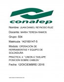 Soldadura: Unión a traslape sobre cabeza - Reporte