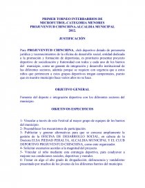 PRIMER TORNEO INTERBARRIOS DE MICROFUTBOL-CATEGORIA MENORES. Página 1