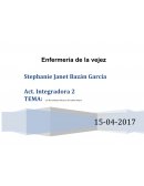 Actividades de aprendizaje integradoras. Enfermería de la Vejez