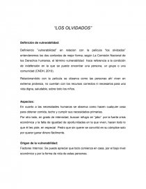 “LOS OLVIDADOS” Definición de vulnerabilidad. Página 1