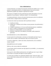 Ética profesional. NECESIDADES. Página 1