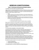 DERECHO CONSTITUCIONAL Tema 1: El proceso de formación del estado moderno