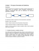 Probabilidad. Unidad I.- Principios Generales de Estadística