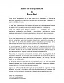 Saber ver la arquitectura de Bruno Zevi