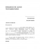 DENUNCIA DE JUICIO TESTAMENTARIO