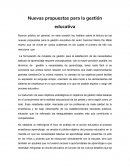 Buenos público en general, en esta ocasión les hablare sobre la lectura de las nuevas propuestas para la gestión educativa del autor Guiomar Namo De Mello mismo que se divide en varios subtemas en los cuales el primero de ello nos menciona que