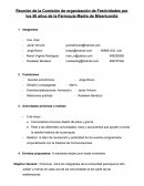 Reunión de la Comisión de organización de Festividades por los 50 años de la Parroquia Madre de Misericordia