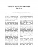 Experiencias de docencia en la Facultad de Ingeniería