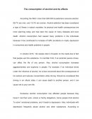 The consumption of alcohol and its effectsю